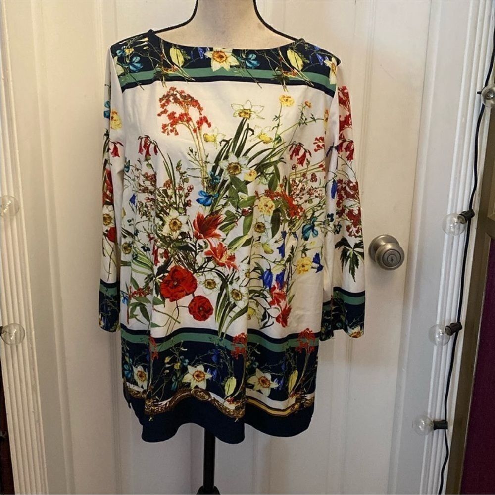 Lines by Luis Dell’ olio Floral Print Women's Top, US14